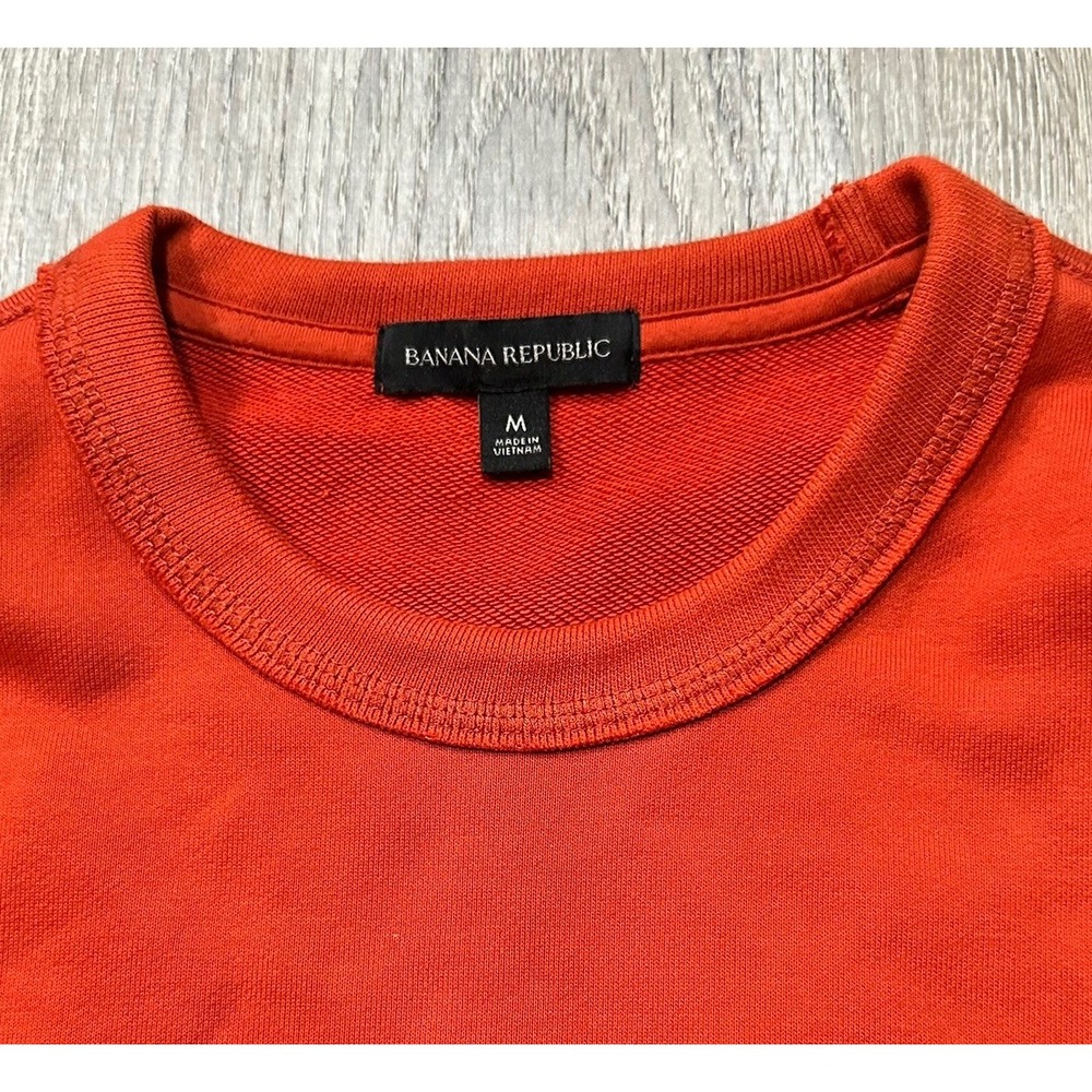 Banana Republic Sweater Mens Medium Orange Pullover Heavy Boxy Crewneck Sweater - Picture 10 of 13